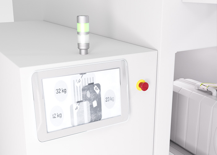 Relay an toàn MSI-SR và đèn tháp A7 kiểm soát dừng khẩn cấp và hiển thị trạng thái trạm gửi hành lý